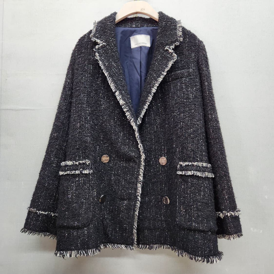 VOV 보브 블랙 트위드 블레이저 오픈 자켓 55(M) 상품이미지1