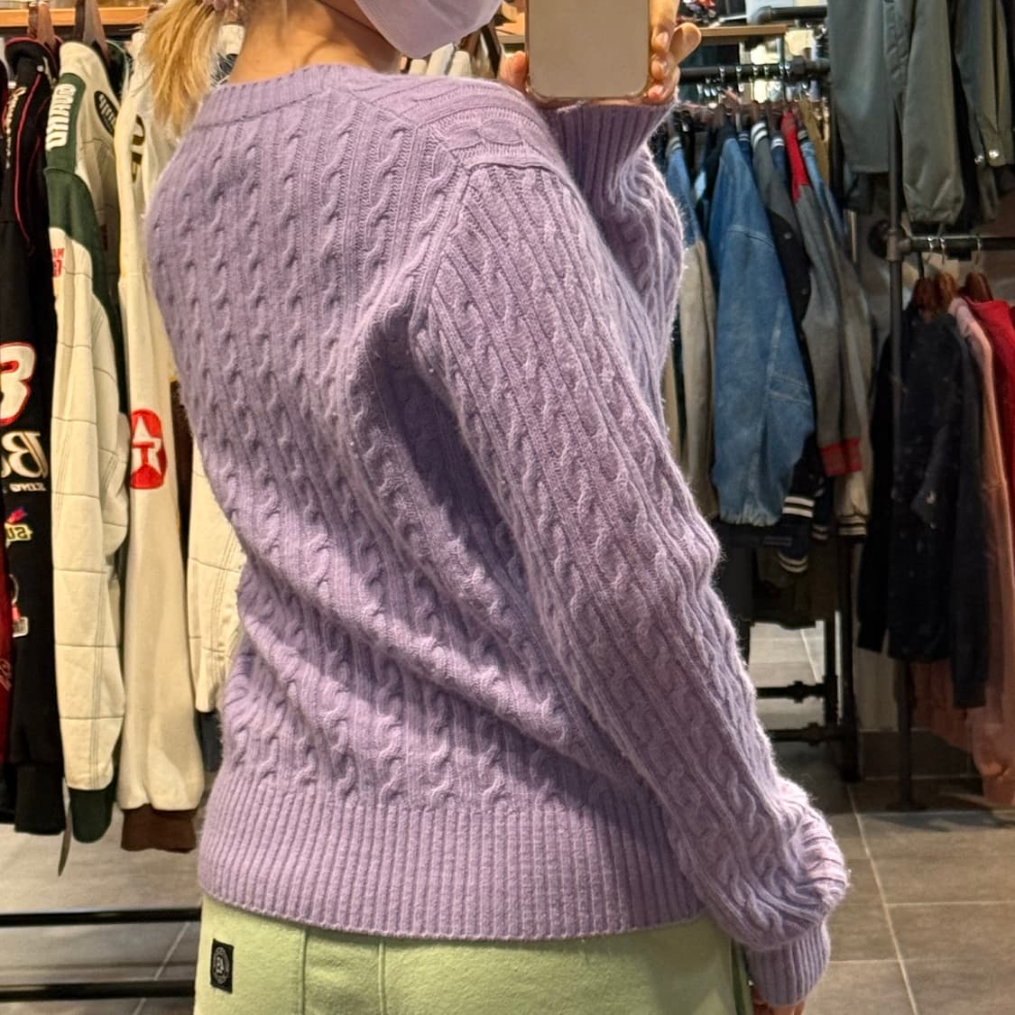 [NO.9] 폴로 꽈배기 니트 연보라 상품이미지5