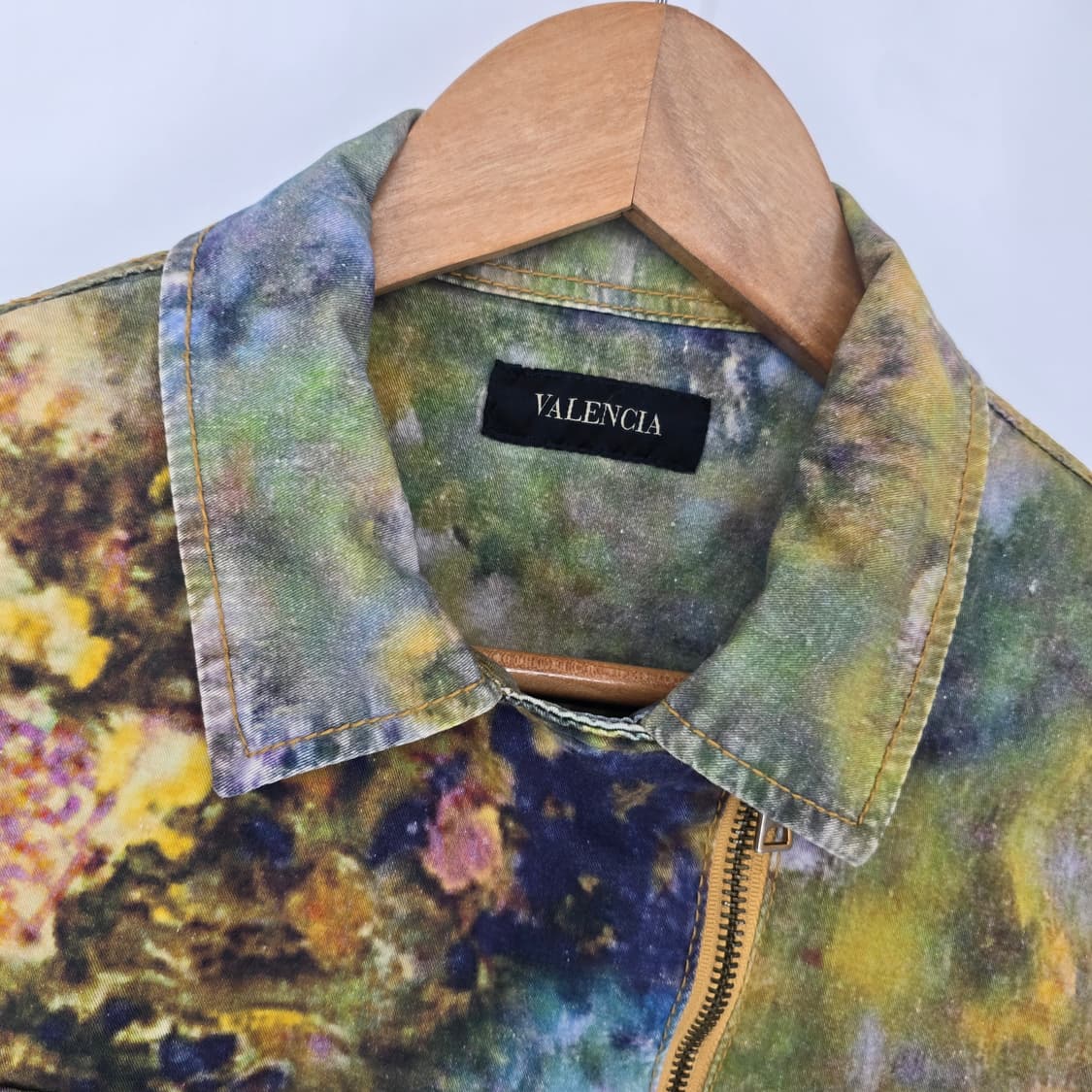 발렌시아 아트 플라워 패턴 크롭 면 자켓 상품이미지3