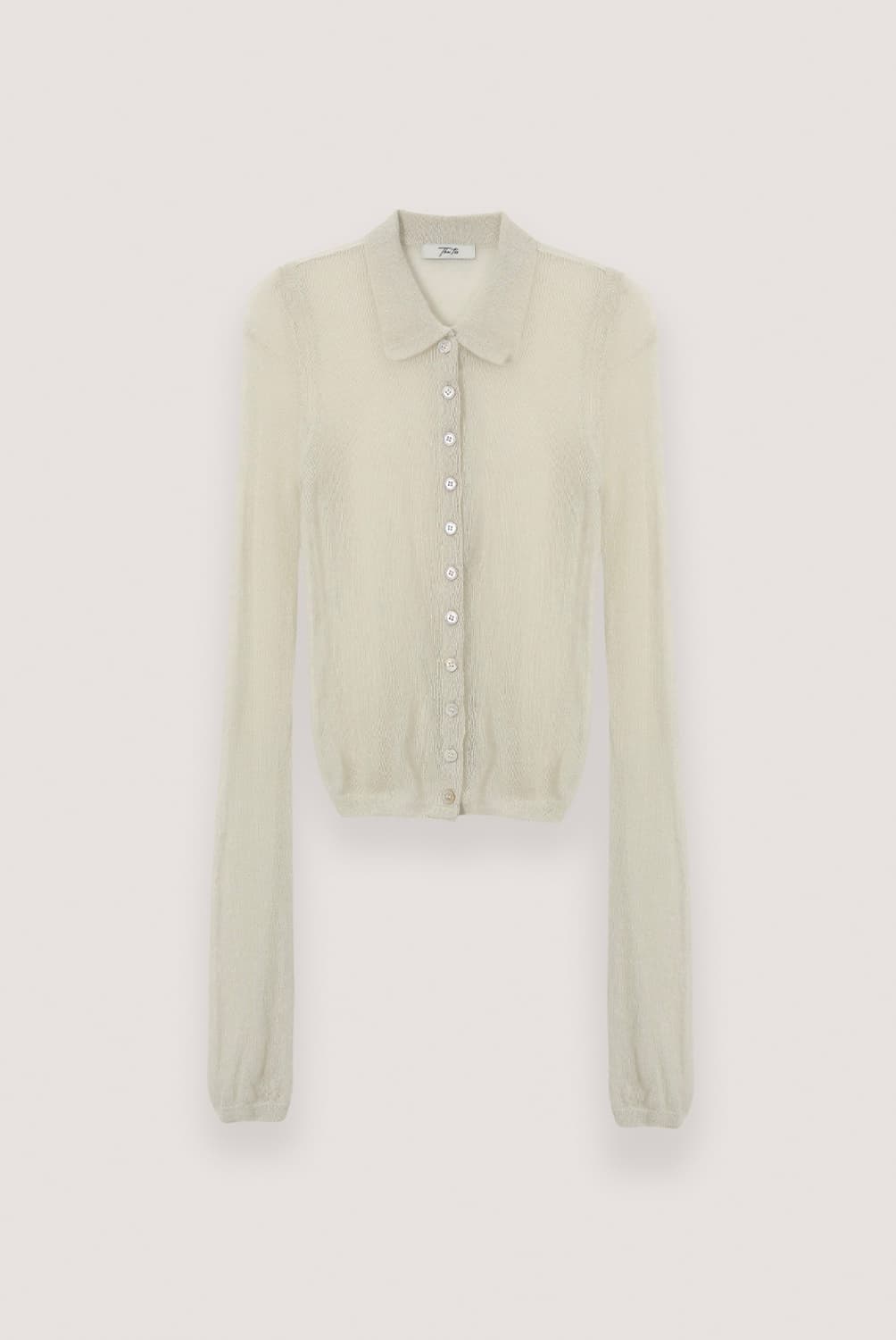 더티스 시스루 카라 가디건 민트 상품이미지1