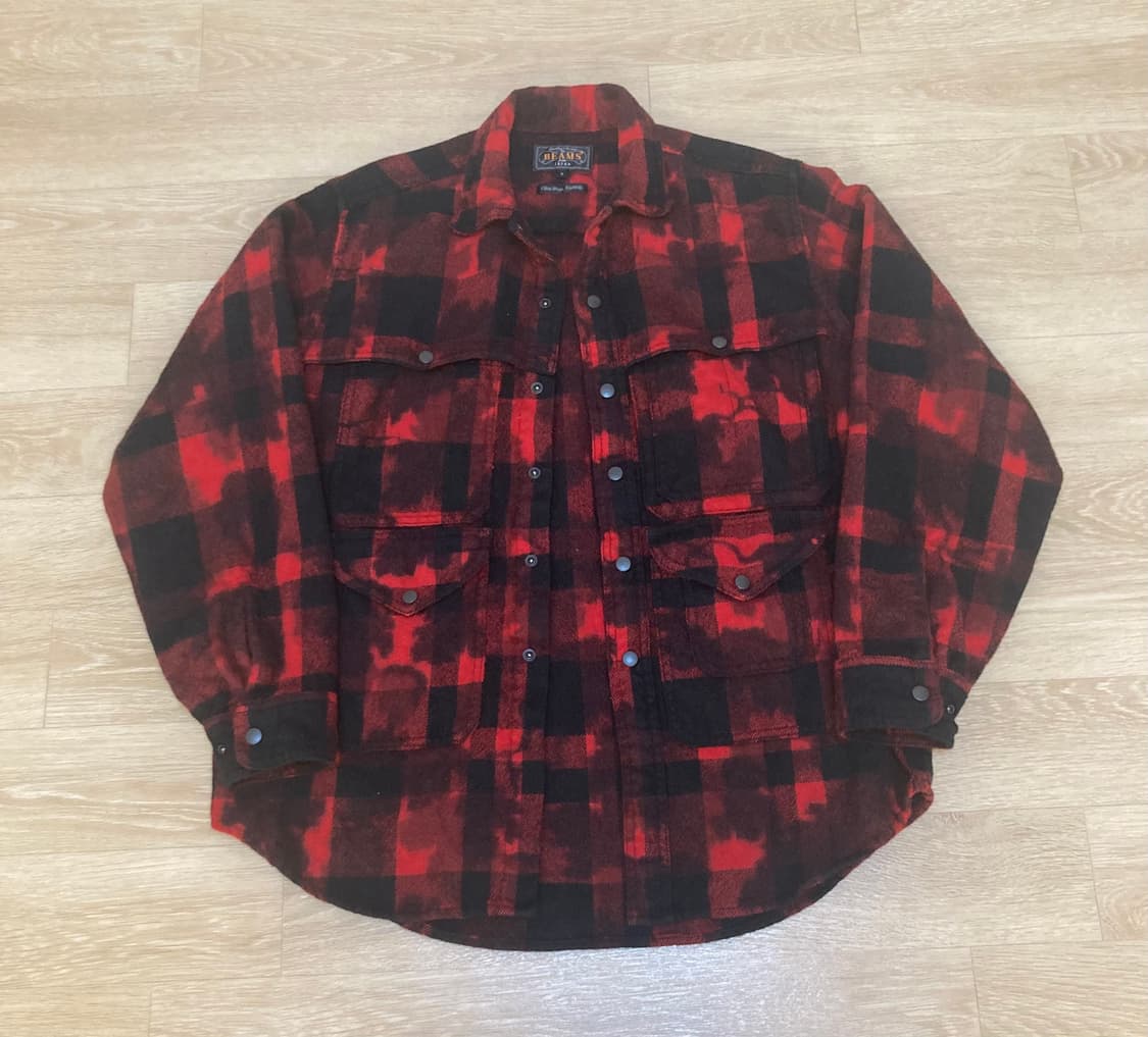 빔즈 플러스 울 100% 체크 셔츠 95 상품이미지2