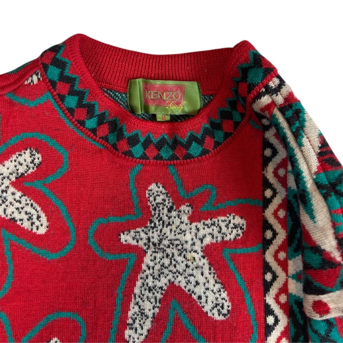 M) 겐조 골프 90s 에스닉 아트 패턴 니트 스웨터 TK-002 상품이미지3