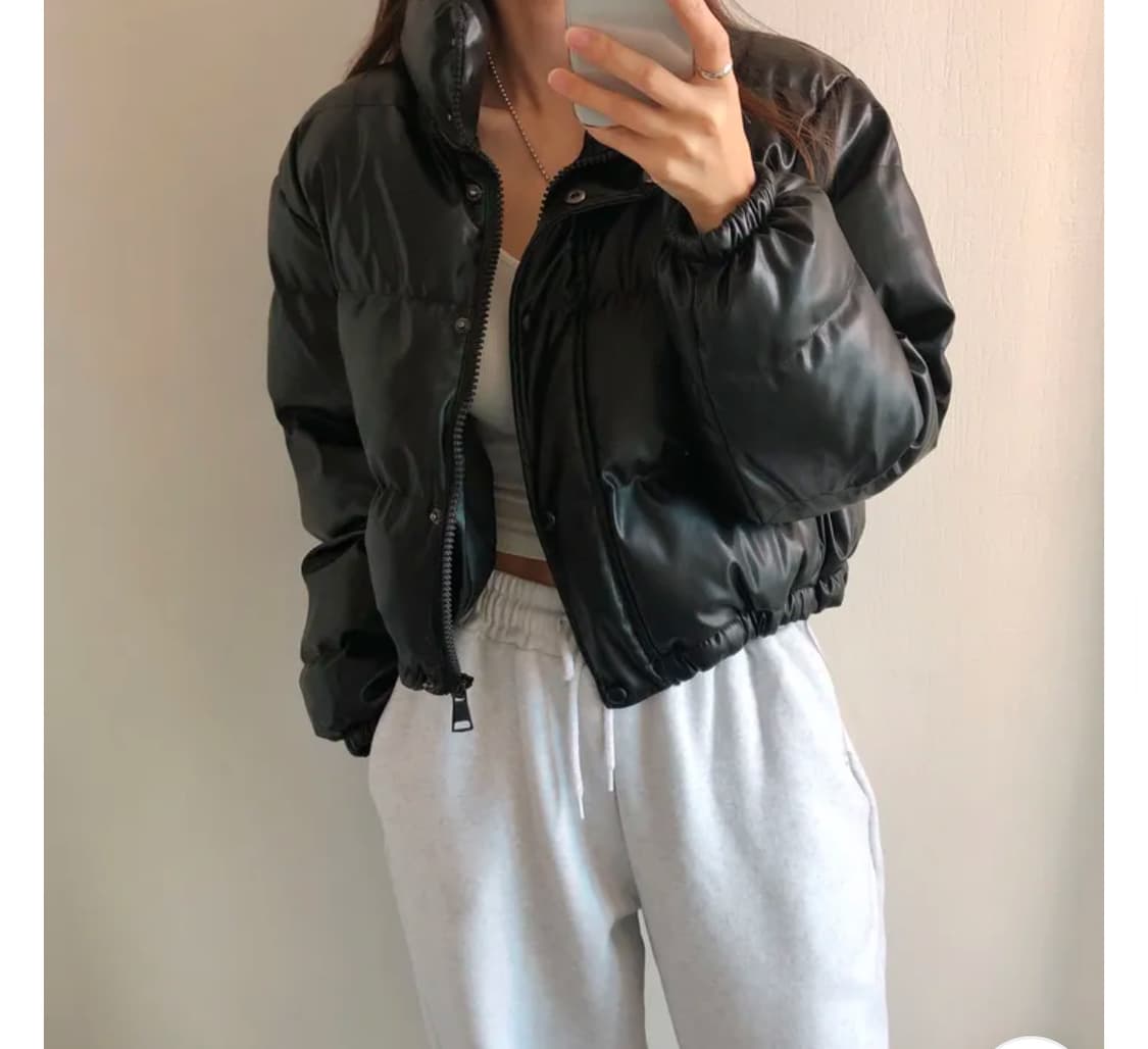 크롭 유광 패딩 상품이미지2