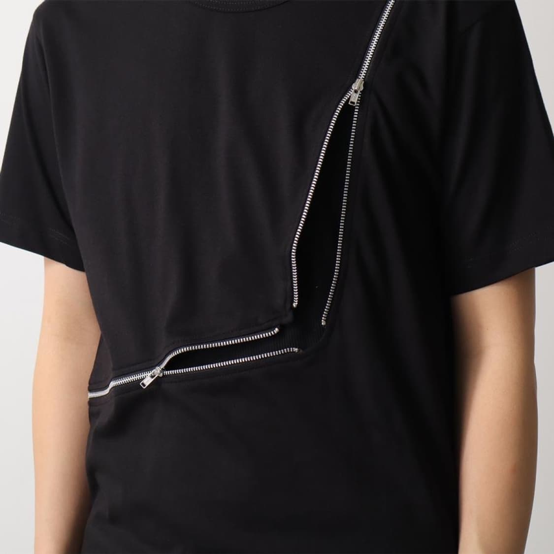 [M,XL]꼼데가르송 26ss 지퍼 티셔츠/블랙 상품이미지2