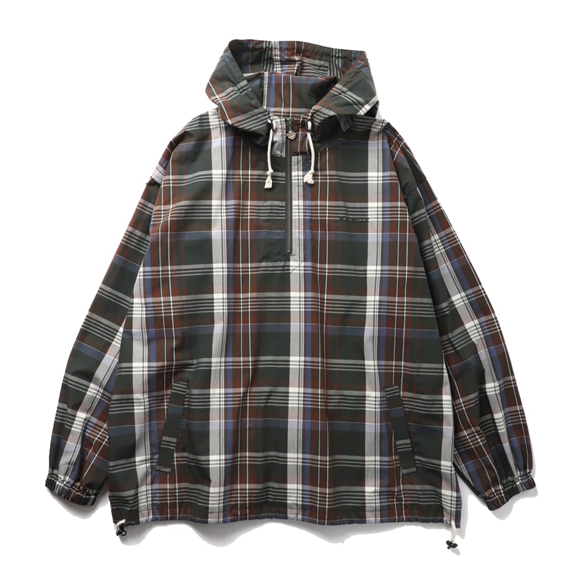 케보즈 KEBOZ Check Half Zip-up Hooded Shirt 상품이미지1