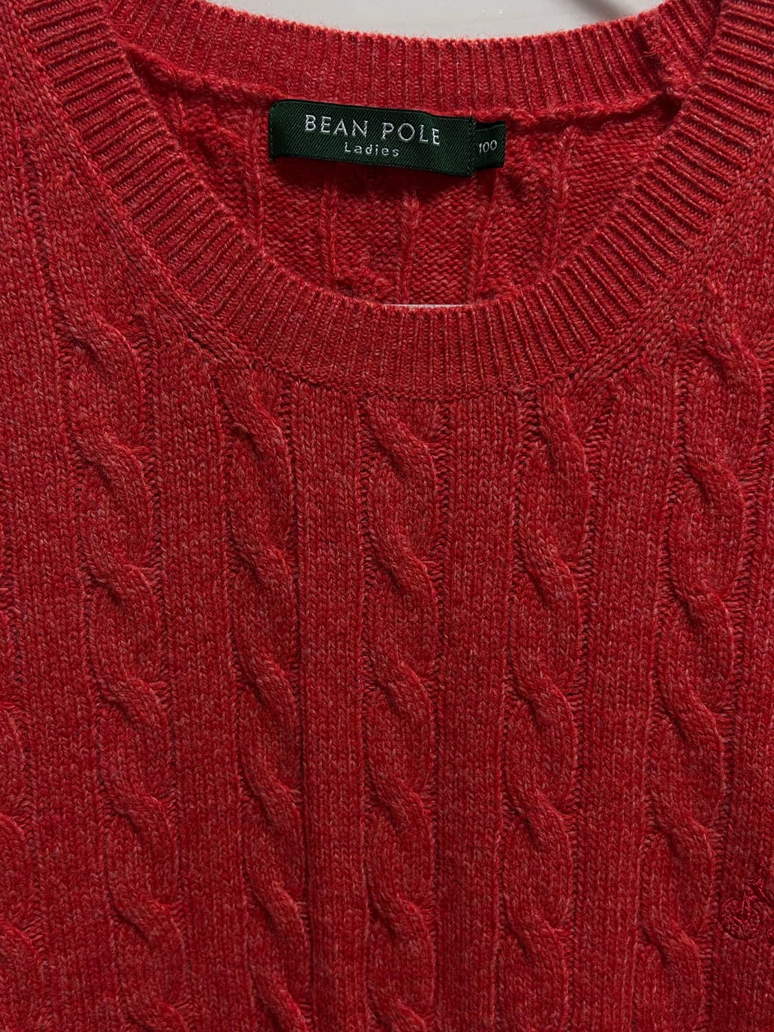 빈폴 여성 케이블 니트 레드 100 상품이미지3
