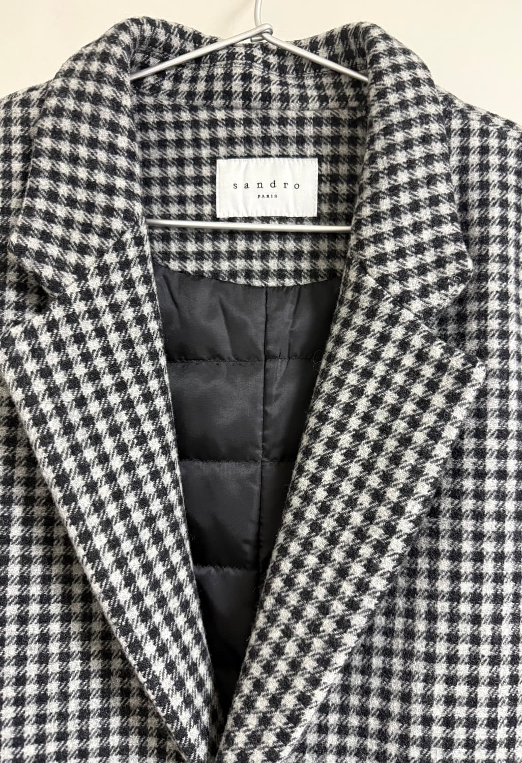 산드로 옴므 구스다운 하운드체크 울 패딩코트L 상품이미지2