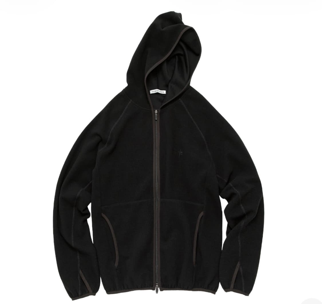 [2] 폴리테루 휴먼인덱스 휴먼 저지 집 후드 후디 집업 블랙 상품이미지1