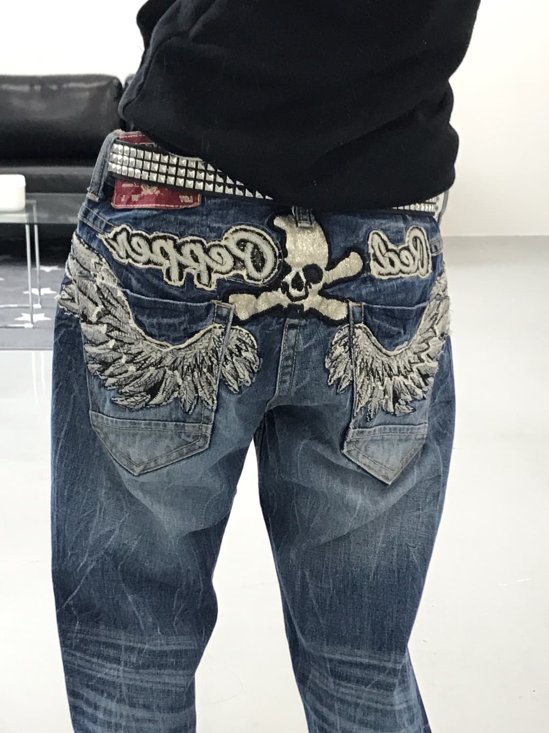 Red Pepper Skull Patch Denim Jeans 상품이미지4