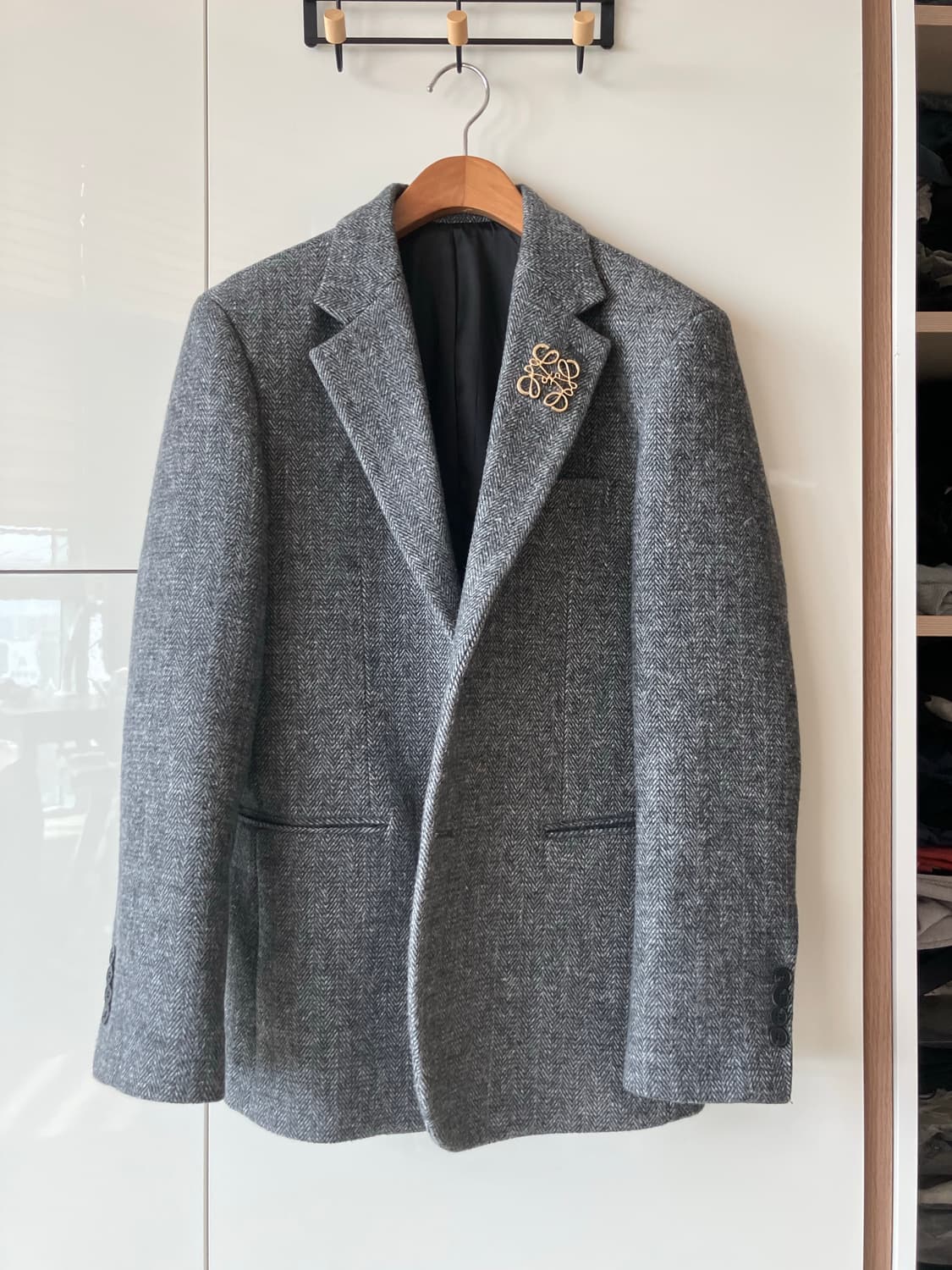 그레이 헤링본 셋업 상의 상품이미지1