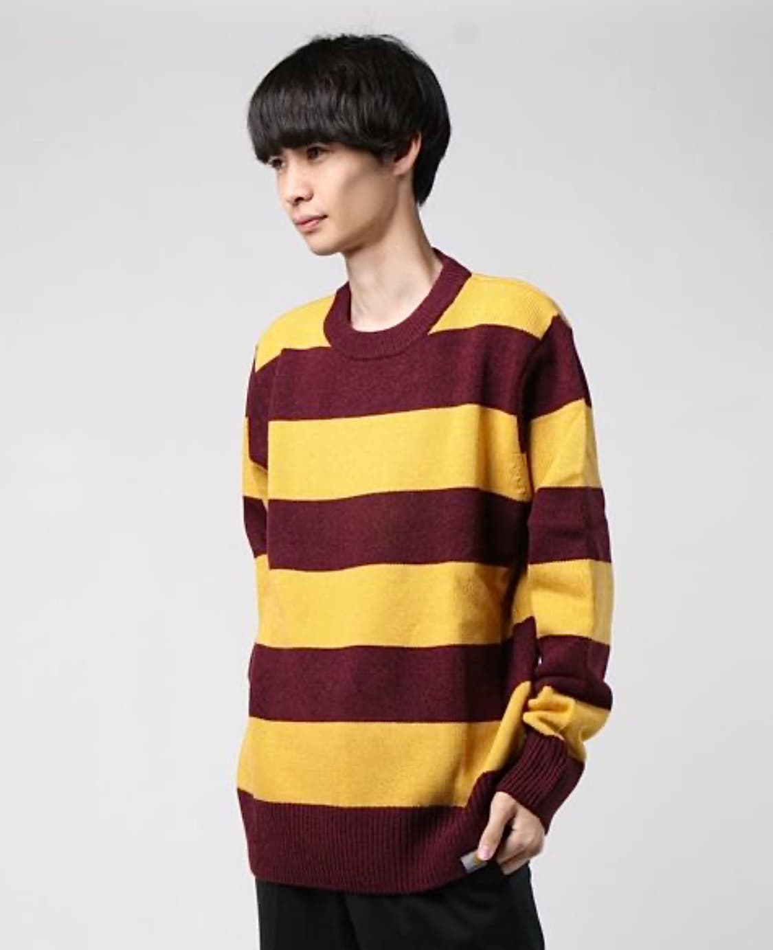 칼하트 단가라 스트라이프 버건디 옐로우 니트 스웨터 L 100 해리포터 상품이미지2