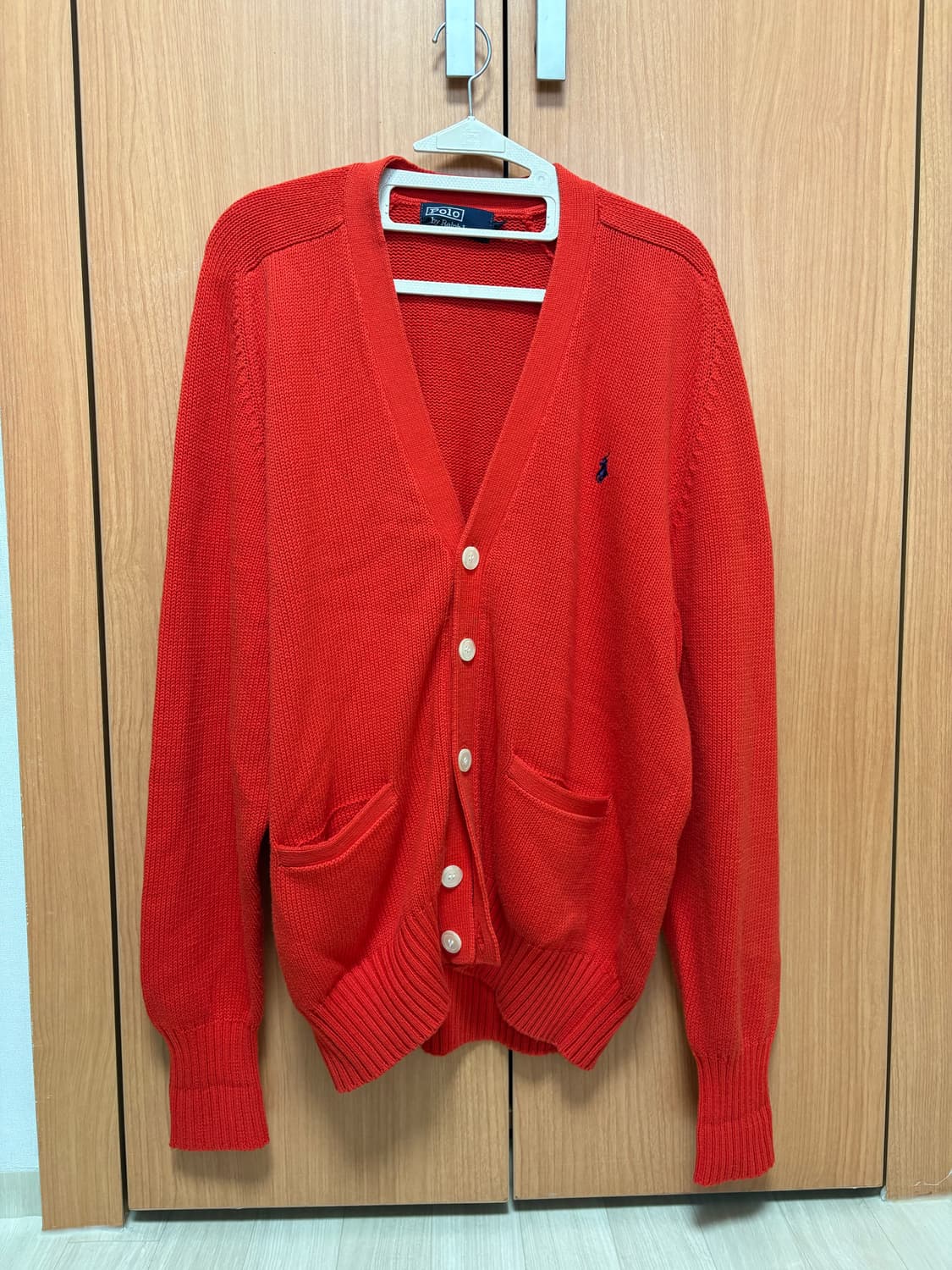 M 빈티지 폴로 정품 가디건 레드 상품이미지1