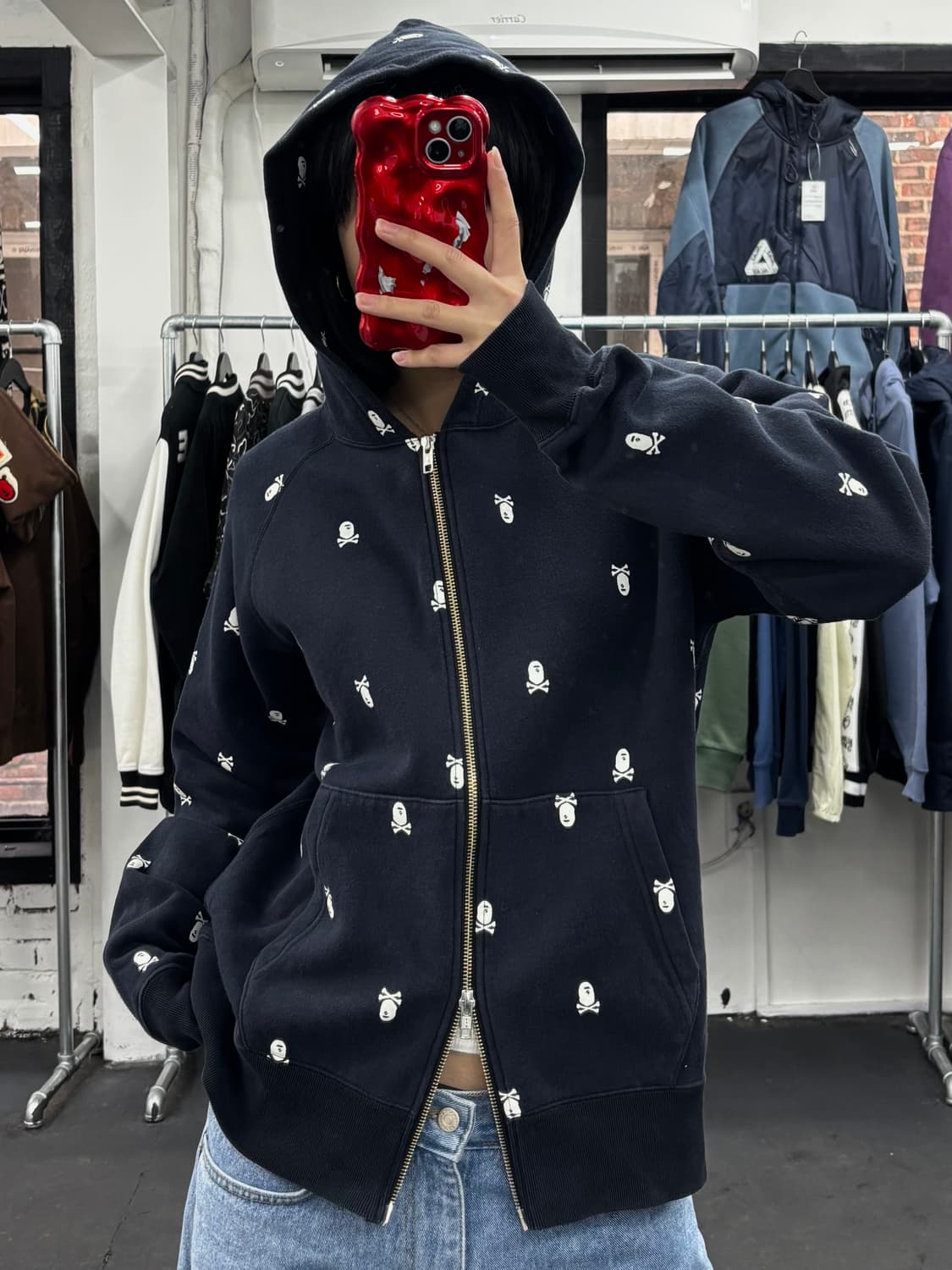 베이프 파이렛 스컬 후드집업 상품이미지1