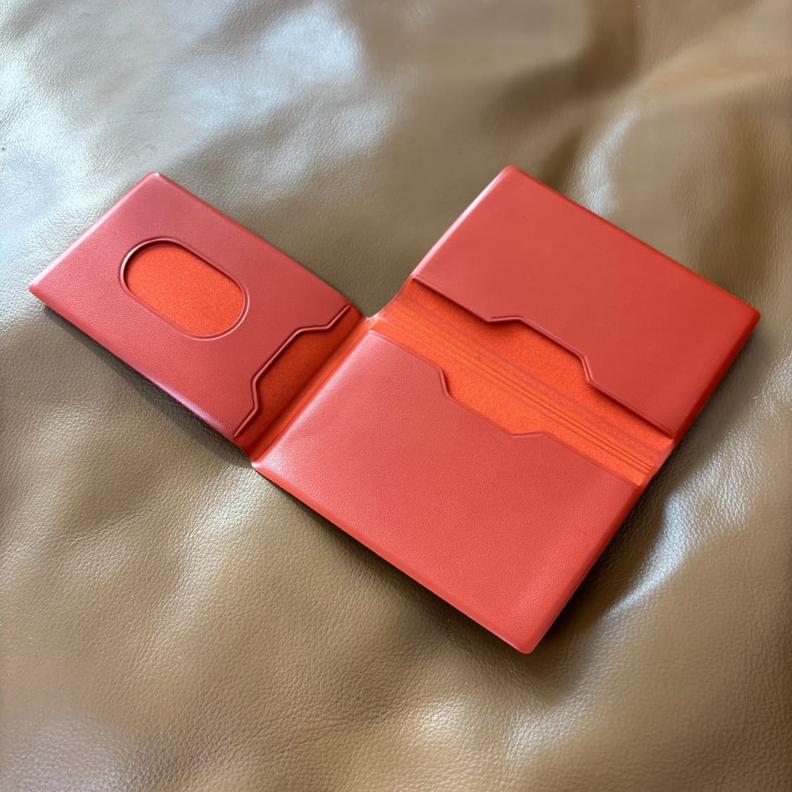 Beams 빔즈 빔스 레더 카드 지갑 레드 브라운 상품이미지6