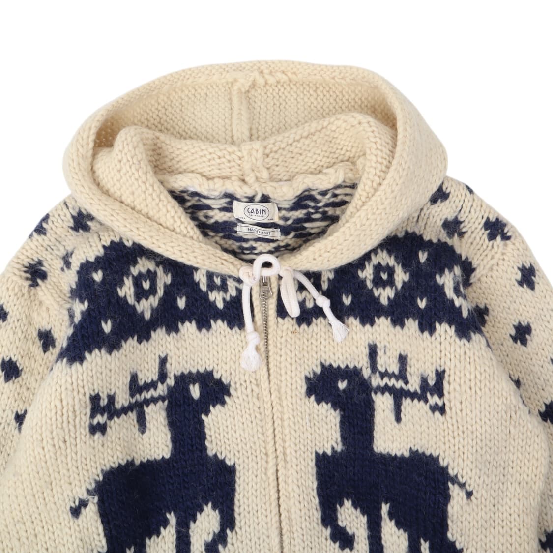 Cabin 빈티지 핸드메이드 울 집업 코위찬 상품이미지2