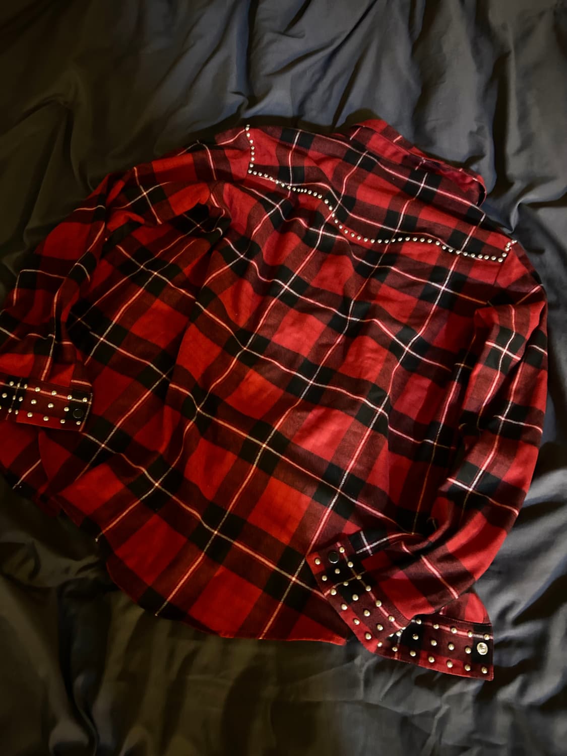 Stud Detail Check Pattern Shirts 상품이미지3