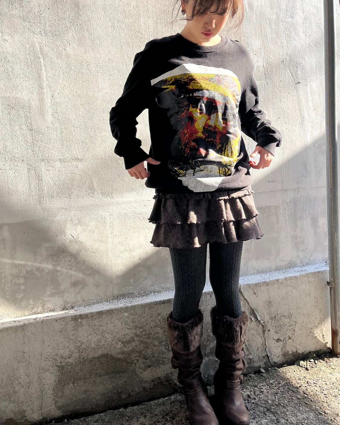 어태치먼트 프린트 롱슬리브 스웻셔츠 상품이미지7