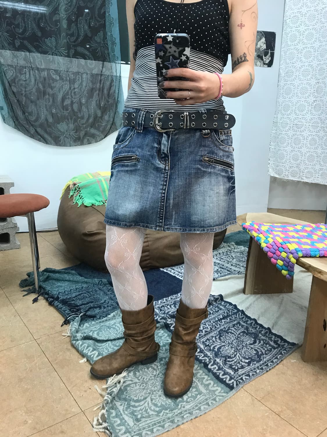 Ugiz 지퍼 디테일 데님 미니스커트 상품이미지1