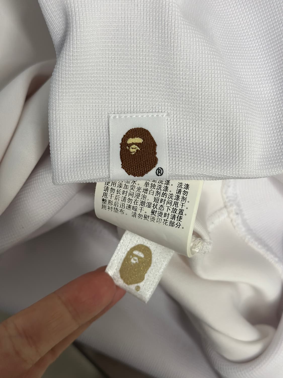 베이프 화이트 사이드라인 빅사루 폴리 후드집업  상품이미지9