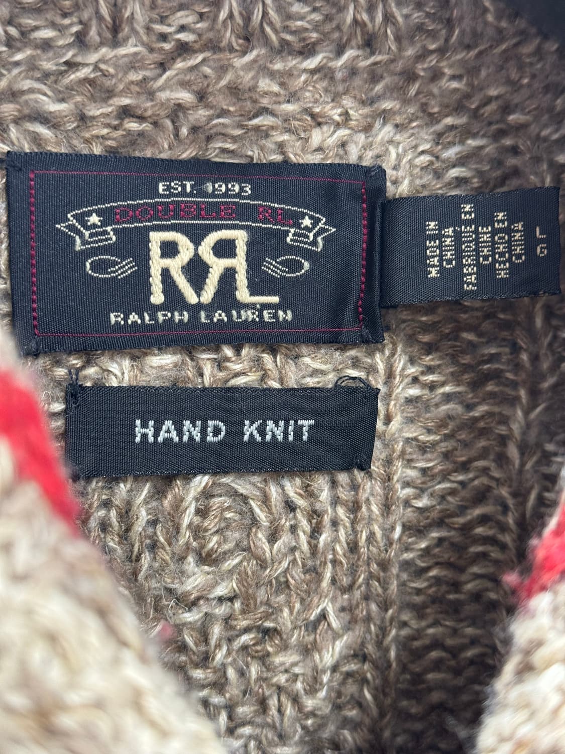 더블알엘 핸드니트 숄카라 가디건 / L 상품이미지2