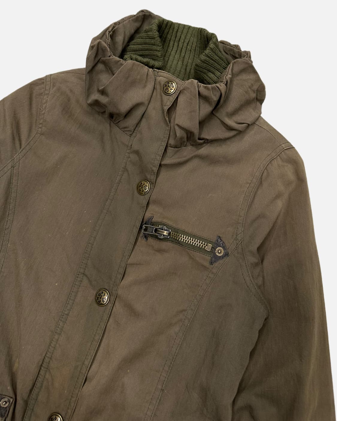 layered neck khaki jacket 상품이미지2