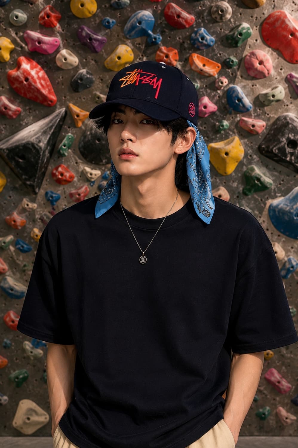 STUSSY 스투시 그라데이션 빅로고 스냅백 캡 - 네이비 상품이미지2