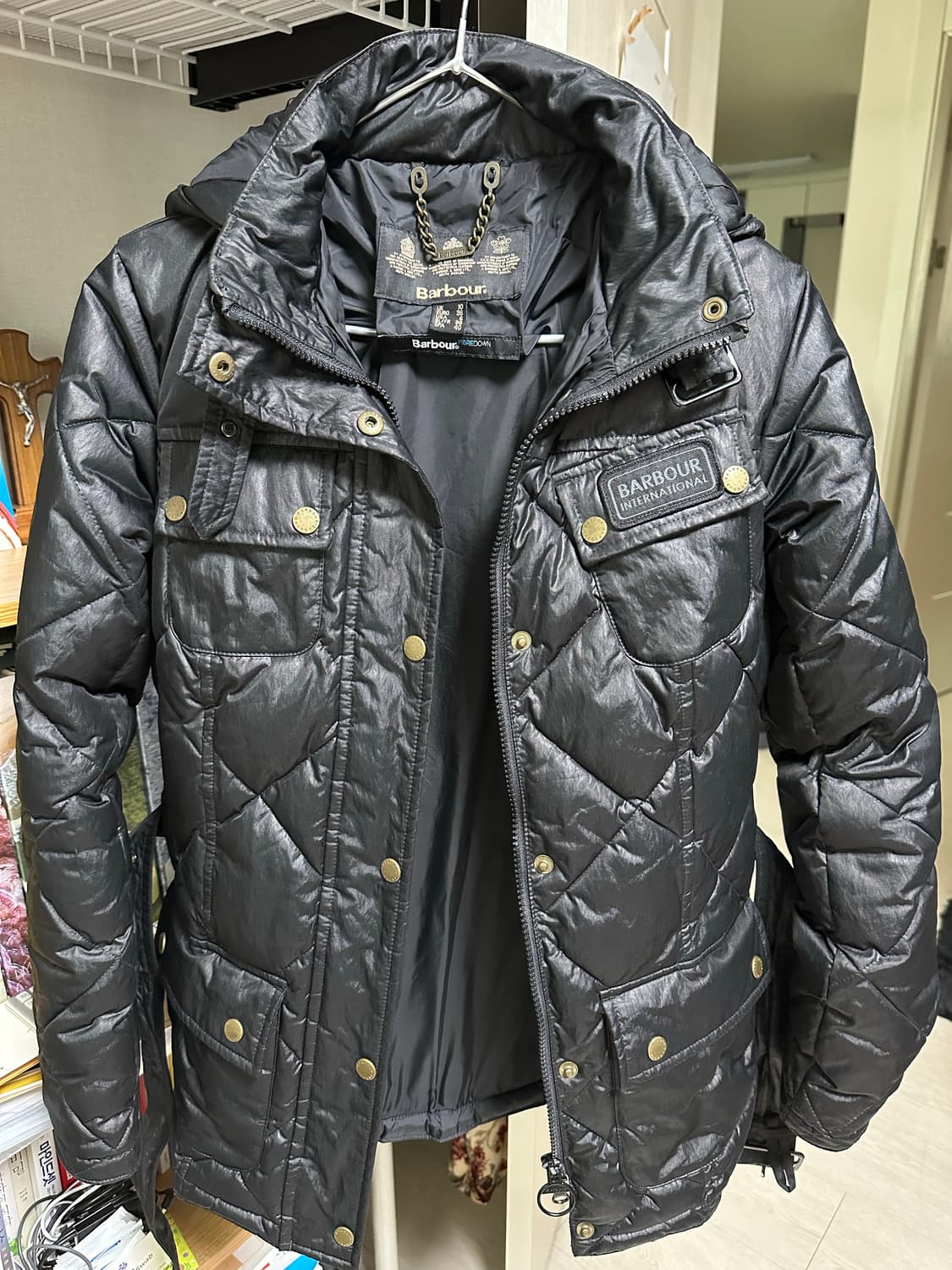 바버 인터내셔널 퀼팅 자켓 블랙 UK10 상품이미지3