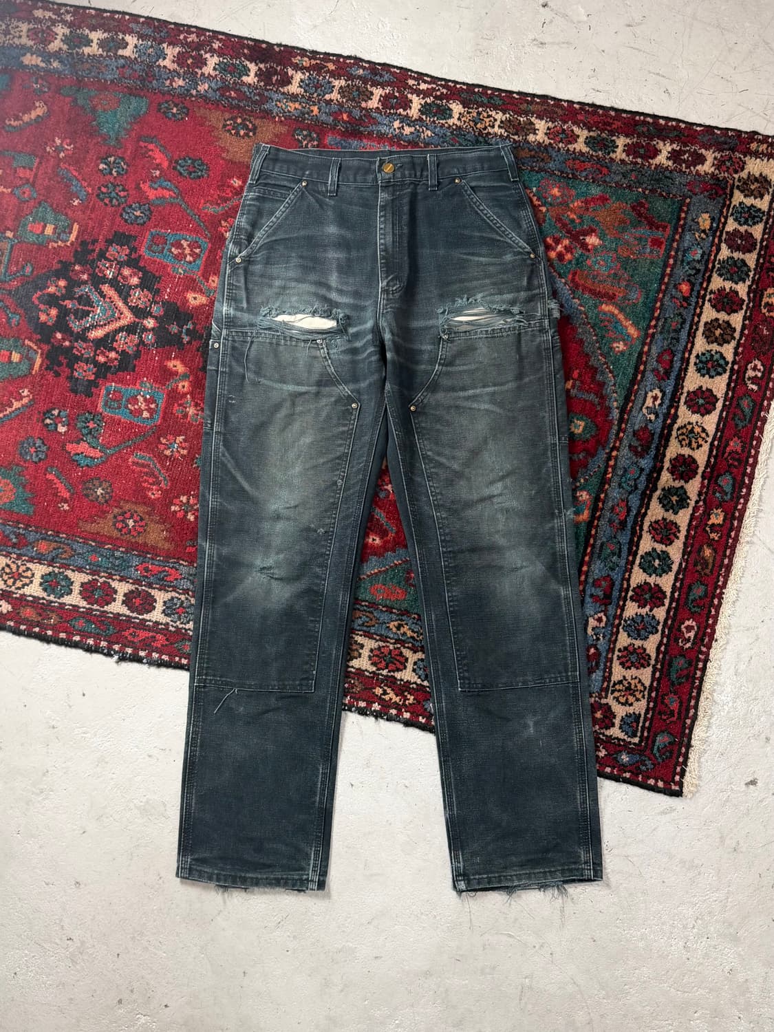 *RARE* OG 칼하트 B01 더블니 블랙 칼하트 썩블니 하드페이딩 상품이미지1