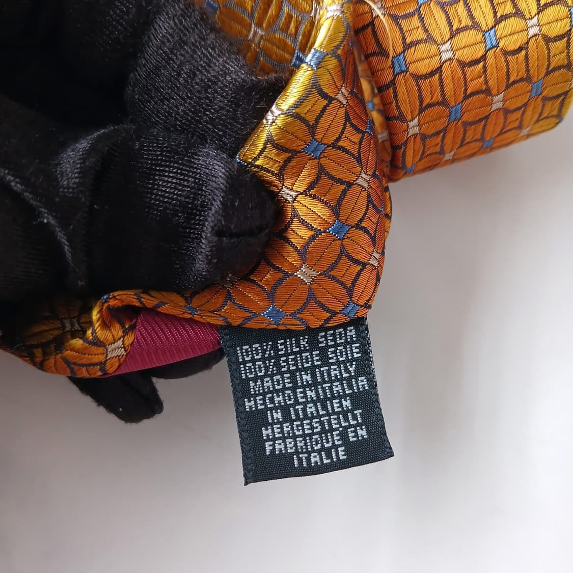 타이랙 실크 골드 기하 패턴 넥타이 9.6cm A+등급 A19853
 상품이미지9