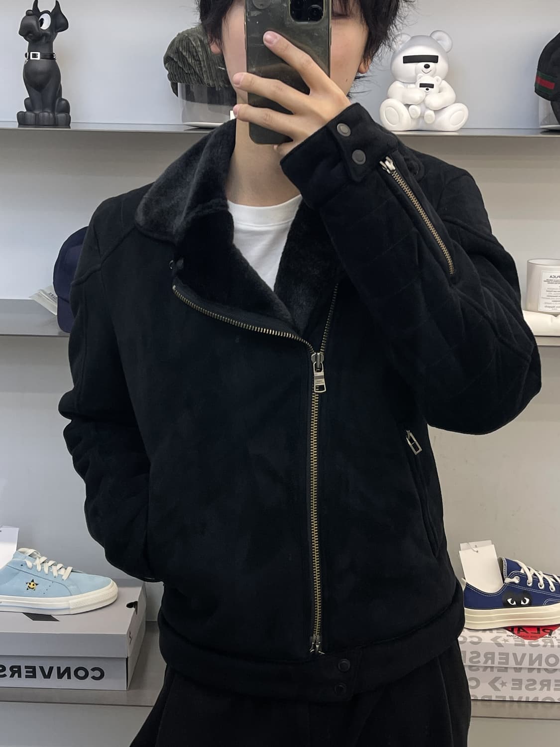 아르마니 익스체인지 투웨이 폭스 퍼 라인 바이크 자켓 상품이미지2