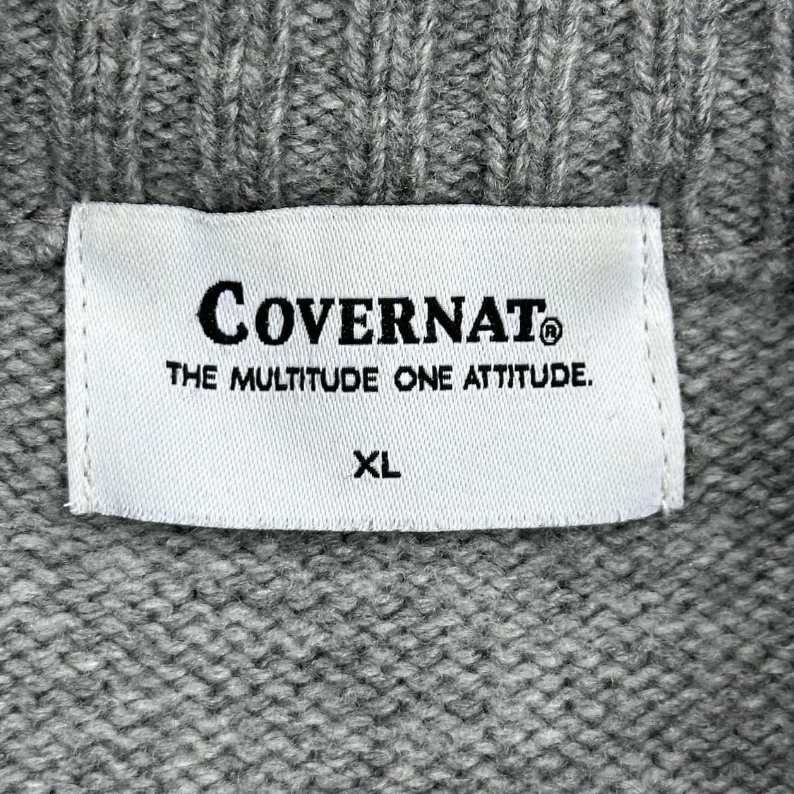 커버낫 C로고 차콜 크루넥 울 니트 (XL) 상품이미지5