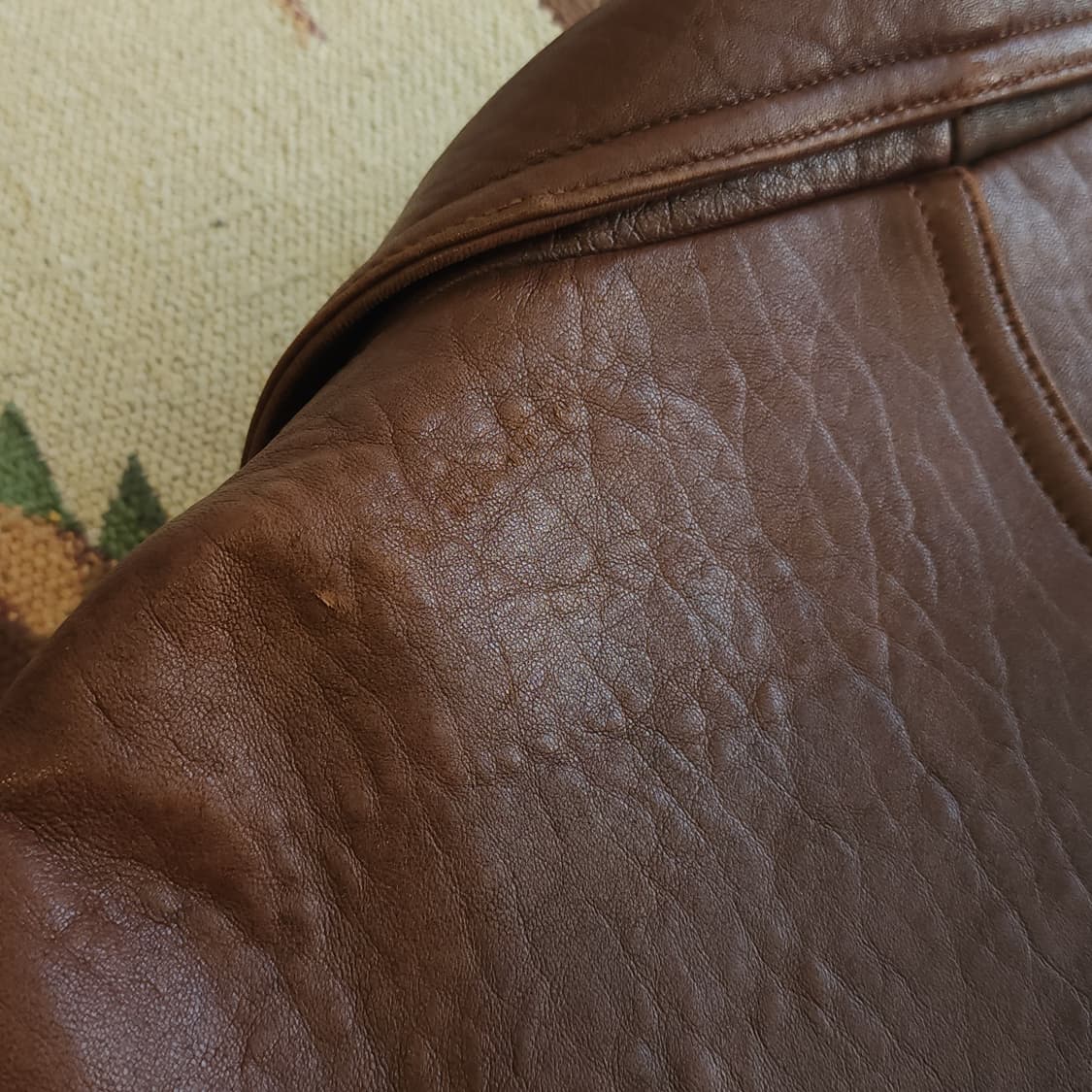 90s 지아니 발렌티노 빈티지 가죽자켓 레더 봄버 헤비레더 브라운 L 상품이미지10