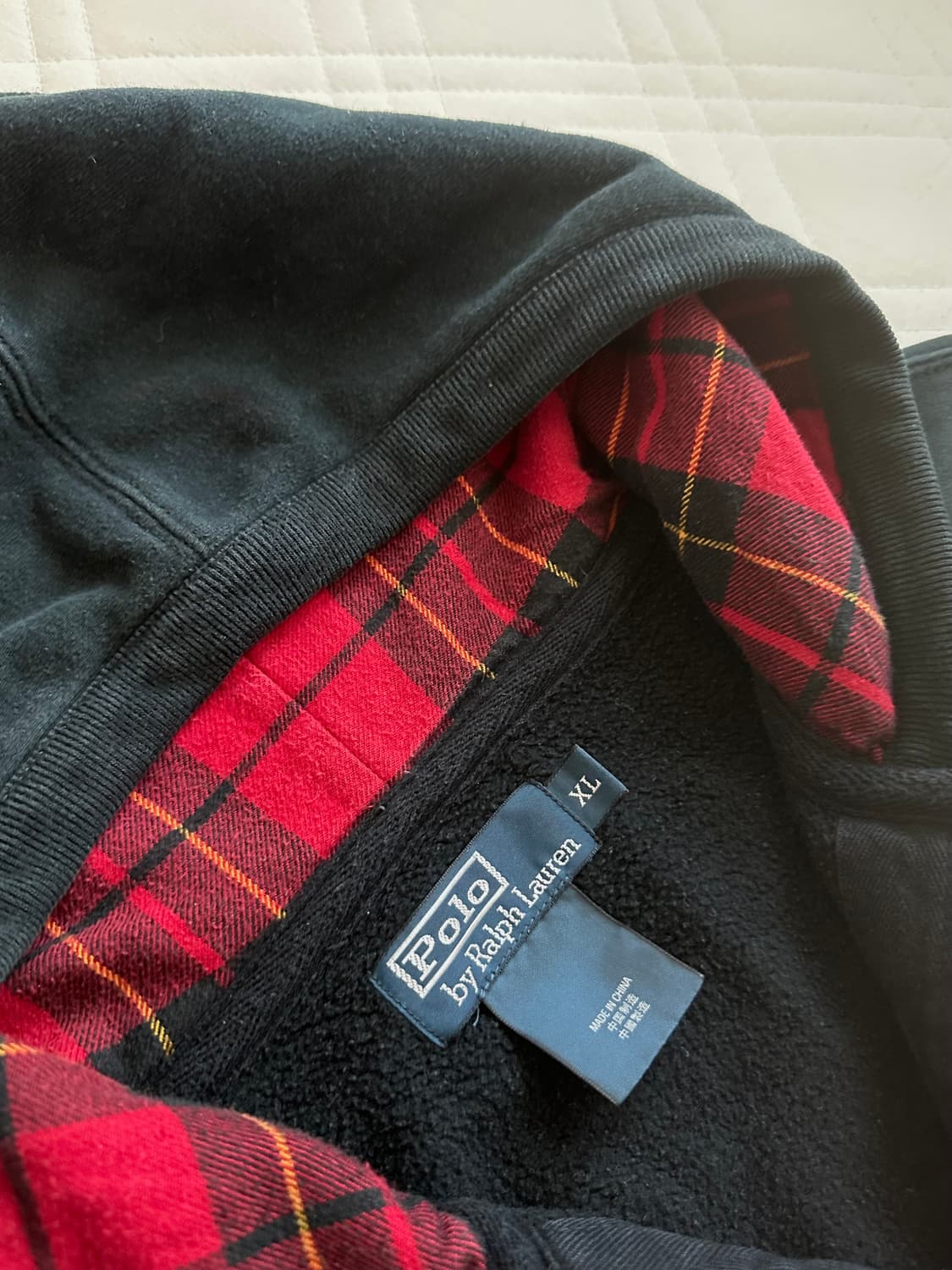 폴로 랄프로렌 빅포니 체크 후드집업 블랙 상품이미지2