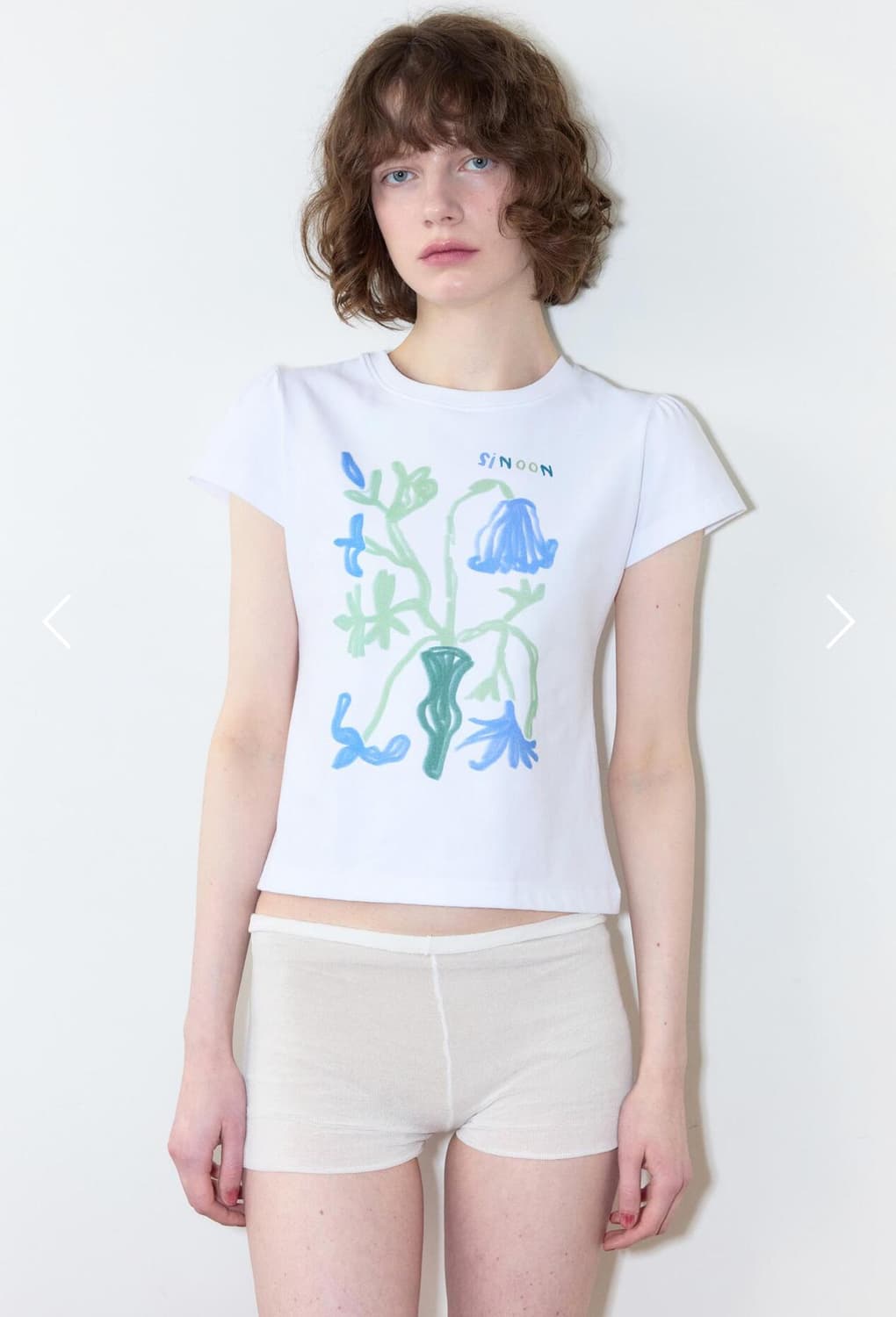 Flower vase puff T shirt - Blue 상품이미지2