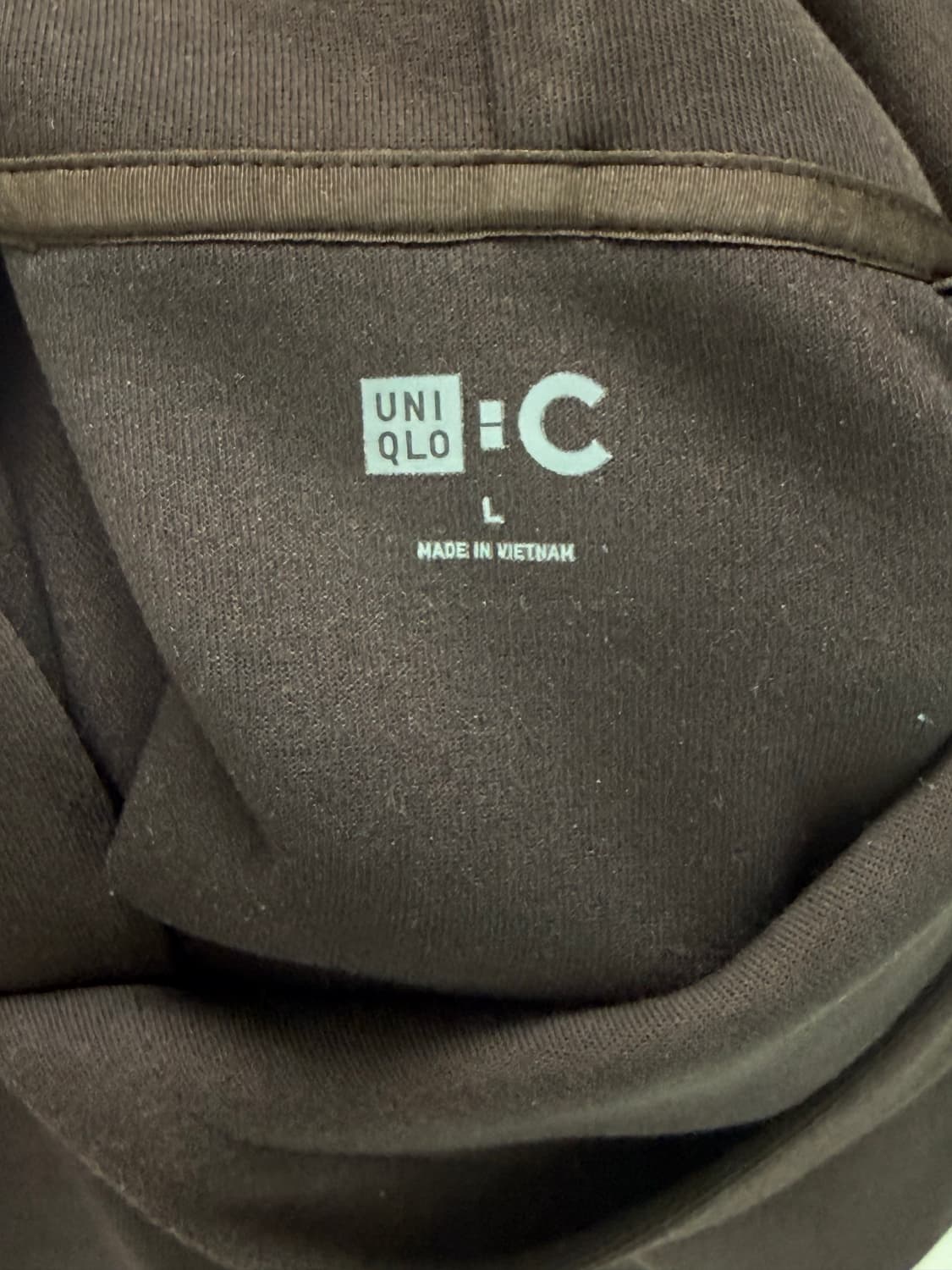 [무료배송] [L] 유니클로C 스웨트 풀파카 다크브라운 상품이미지4