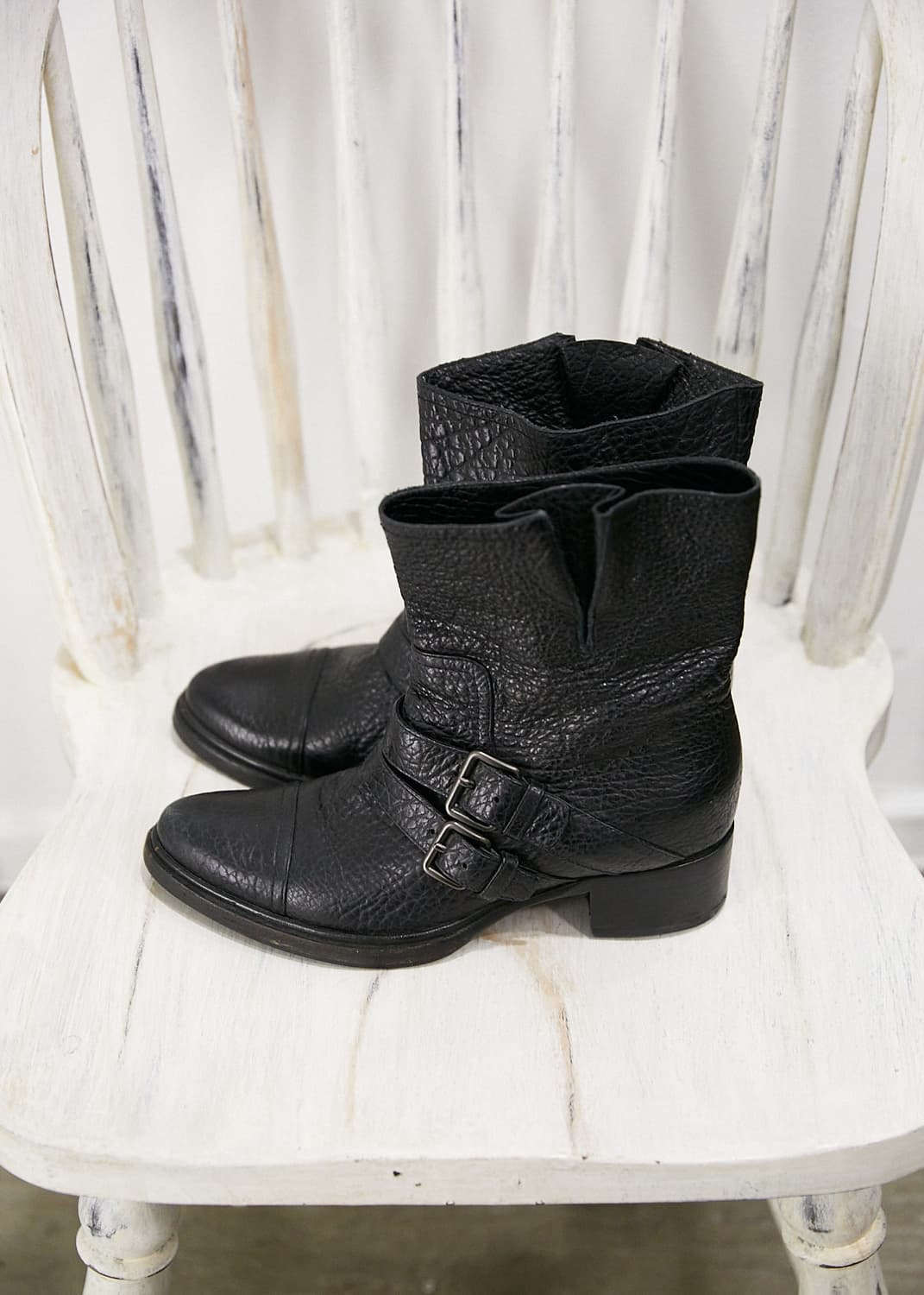 Double Buckle Moto Boots 상품이미지1