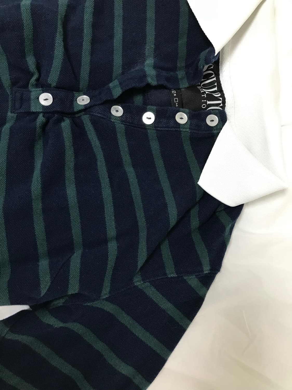 스컬프터 Shirring Tennis Shirt Navy/Green St 상품이미지2