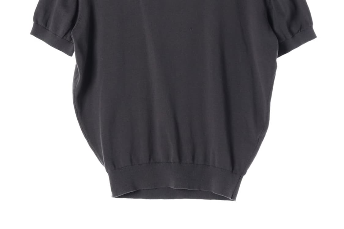 론트 코튼 니트 카라 반팔 티셔츠 L 상품이미지4