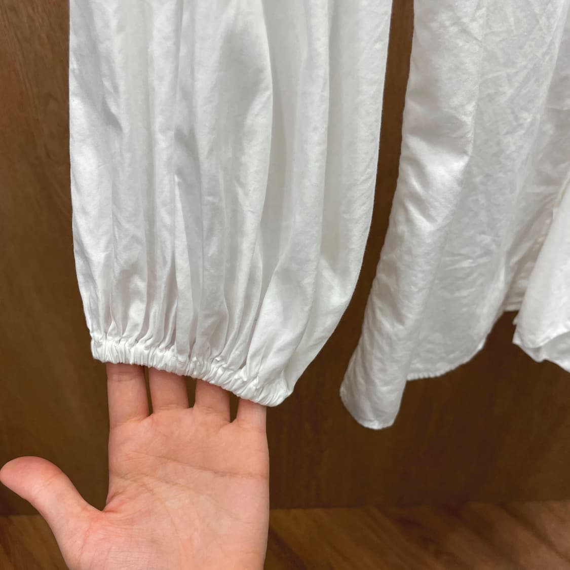 폴로 랄프로렌 7부 블라우스 리본 타이 버튼업 밴딩 커프스 디테일 화이트 상품이미지7