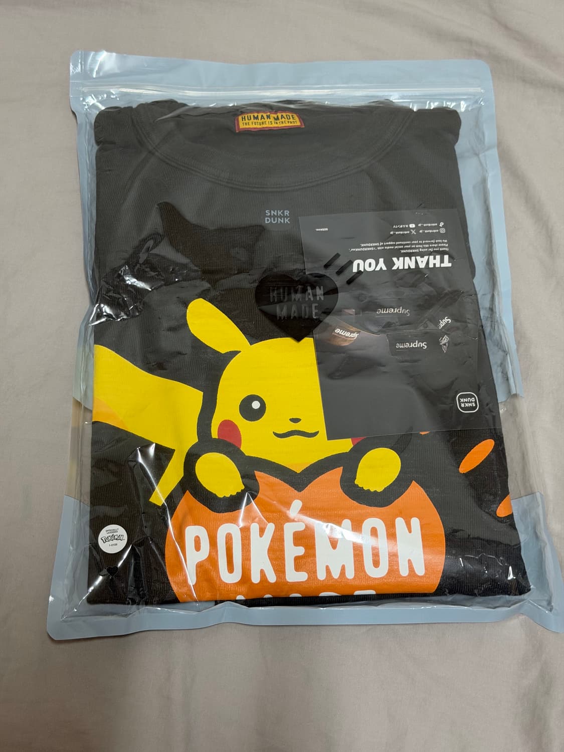 2XL] 휴먼 메이드 x 포켓몬 그래픽 티셔츠 블랙 오렌지 시부야한정 상품이미지3