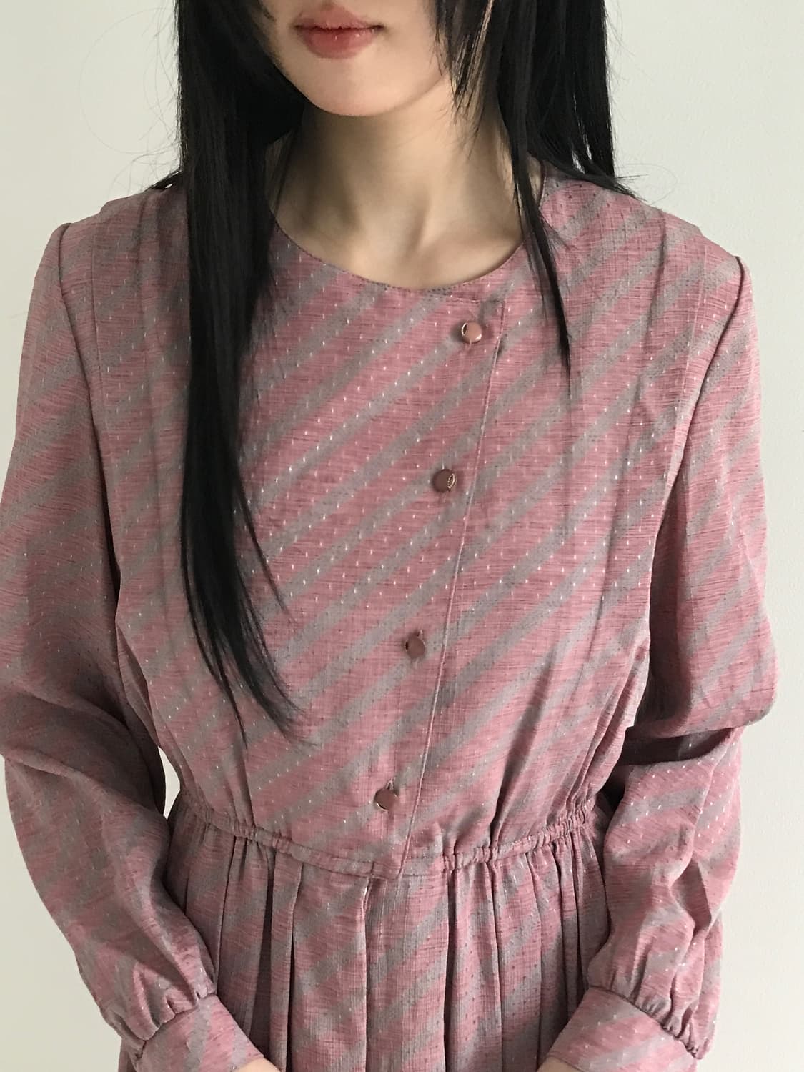 Pink Gold Button Dress 상품이미지5