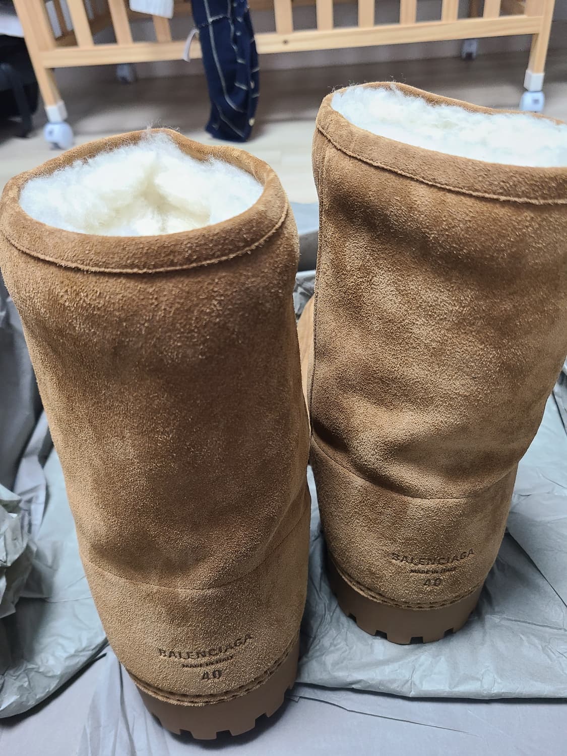 [40E] 발렌시아가 알래스카 퍼 부츠 브라운 상품이미지5