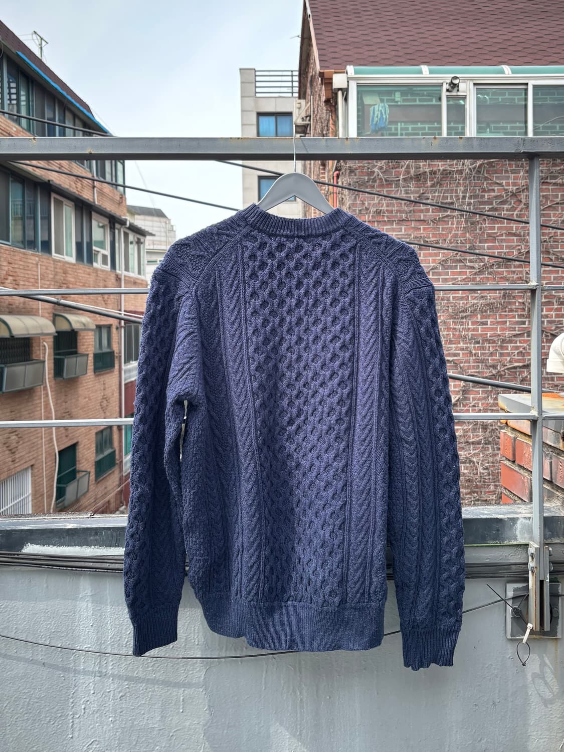 폴로 케이블 니트 네이비 상품이미지2