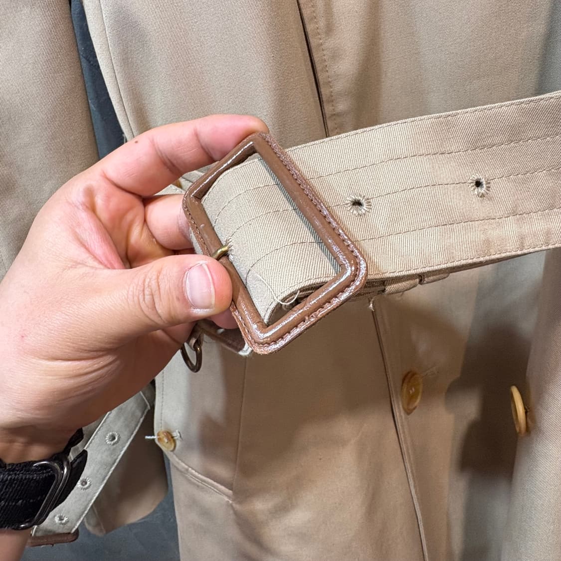 [42] Apuascutum 아쿠아스큐텀 베이지 더블 트렌치 코트 상품이미지3