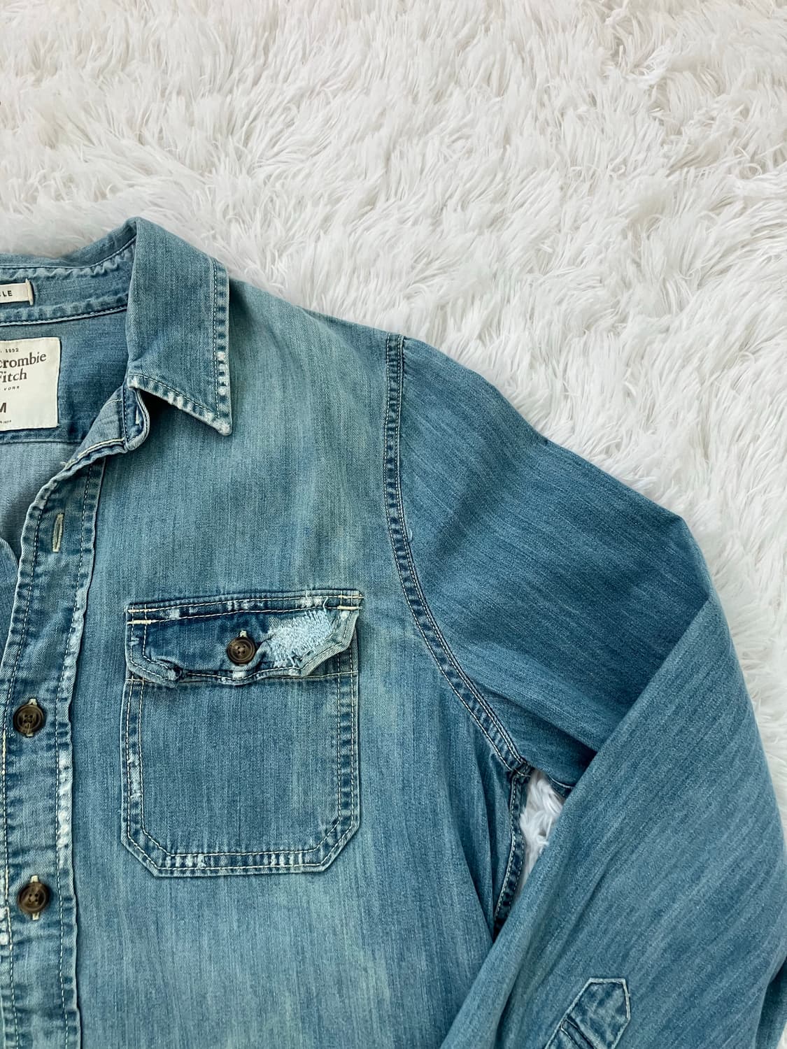 빈티지 아베 크롬비 데님 셔츠 y2k 스트릿 갸루 펑키 일본빈티지587  상품이미지4