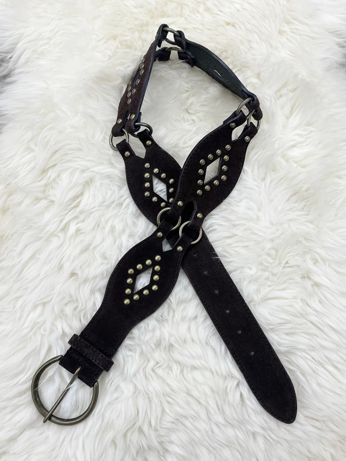 웨스턴 절개 스터드 펀칭 버클 벨트 상품이미지1