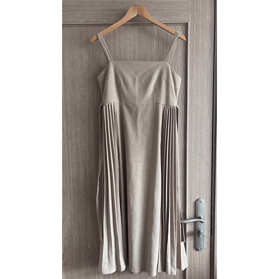 뷔스티에 벨벳 베이지 롱원피스 스커트 치마 빈티지  상품이미지1