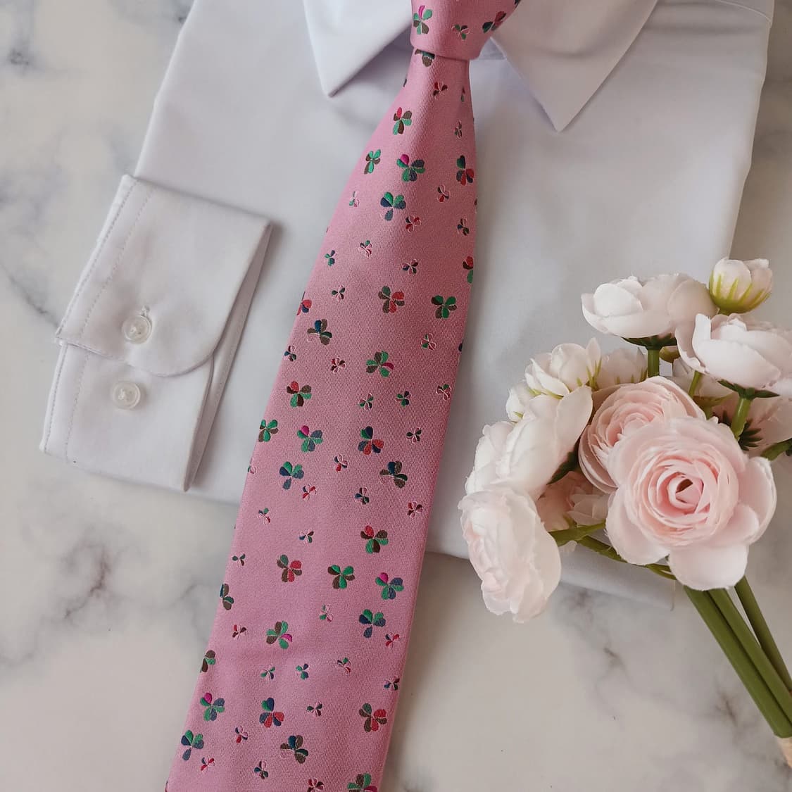 타이요 실크 핑크 패턴 넥타이 9cm 새제품 A19344
 상품이미지5