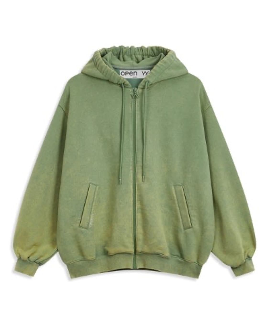 Openyy wide box hoodie 오픈와이와이 후드집업 그린 상품이미지2