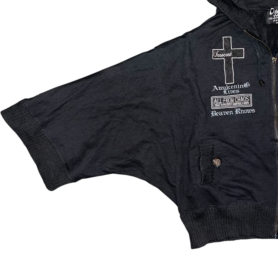 Oggetto 오게토 가오리핏 해골패치 후드집업 펑크y2k갸루 상품이미지4